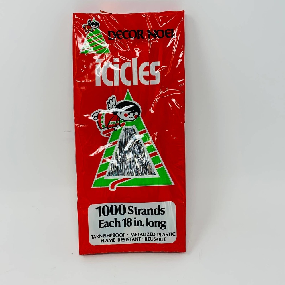 Vintage Decor Noel Icicles 1000 Strands 18" LongTarnish Proof Metalized Plastic